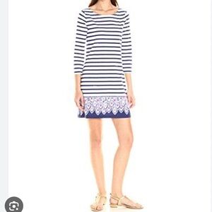 Lilly Pulitzer Blue and White Beacon Striped Bay Dress